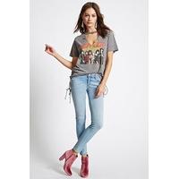 distressed low rise jeans