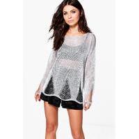 Distressed Metallic Jumper - silver