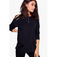 Distressed Sweatshirt - black