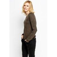 dip hem v neck knit jumper