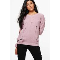 Distressed Jumper - lilas