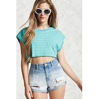 Distressed Cuffed Denim Shorts