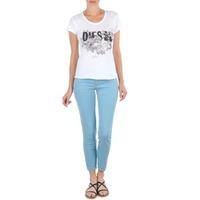 diesel livier ankle womens cropped trousers in blue