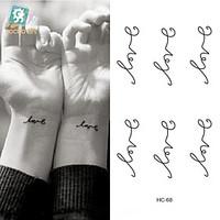 Disposable Temporary Tattoos Love Letters Pattern Waterproof Tattoo Sticker Temporary Tattooing Paper Body Art