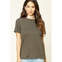 Distressed Raw-Cut Tee