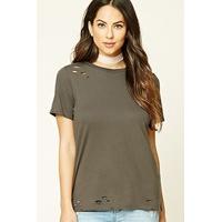 Distressed Raw-Cut Tee