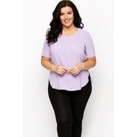 Dipped Hem Lilac Blouse