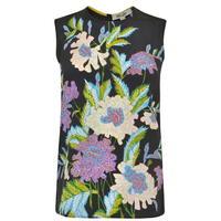 diane von furstenberg floral silk sleeveless blouse