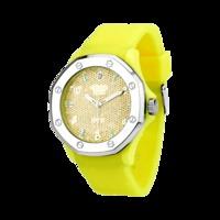 Diamond, Yellow Silicone & Stainless Steel 44mm Watch