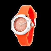 Diamond, Orange Silicone & Stainless Steel 36mm Watch