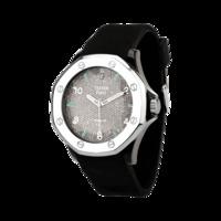 diamond black silicone stainless steel 44mm watch