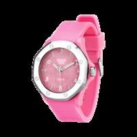 diamond pink silicone stainless steel 44mm watch