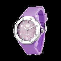 Diamond, Lilac Silicone & Stainless Steel 44mm Watch