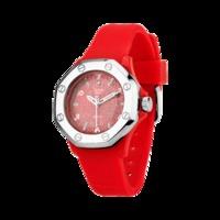 diamond red silicone stainless steel 36mm watch