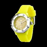 Diamond, Yellow Silicone & Stainless Steel 36mm Watch