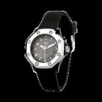 Diamond, Black Silicone & Stainless Steel 36mm Watch