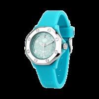 Diamond, Light Blue Silicone & Stainless Steel 36mm Watch