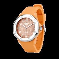 Diamond, Gold Silicone & Stainless Steel 44mm Watch