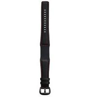 Dietrich Strap Perforated Leather Red Stitching Buckle Black