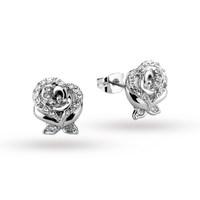 Disney Couture Beauty & the Beast Crystal Rose Earrings