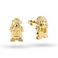 disney couture beauty the beast cogsworth clock stud earrings