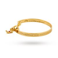 Disney Couture Gold Plated Winnie The Pooh Message Bangle