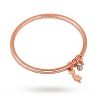 Disney Couture Rose Gold Plated Alice In Wonderland Charm Bangle