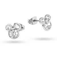 Disney Couture Silver-plated Crystal Mickey Mouse Stud Earrings