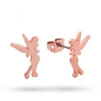 Disney Couture Rose Gold Plated Tinkerbell Stud Earrings
