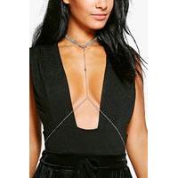 Diamante Choker Body Chain - silver