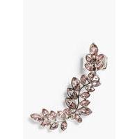 Diamante Floral Leaf Ear Cuff - gold