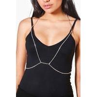 diamante triangle bralet bodychain silver