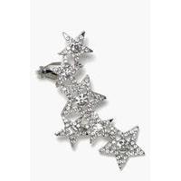 diamante star ear cuff silver