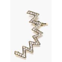 Diamante Zig Zag Ear Cuff - gold