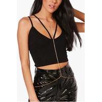 diamante body chain gold