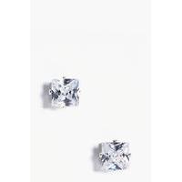 diamante stud earrings silver