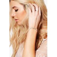 Diamante Bar Detail Dainty Hand Harness - gold