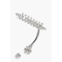 Diamante 3 Piece Ear Cuff Set - silver