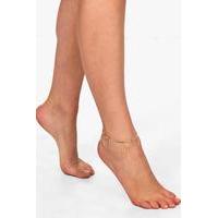 Diamante & Fringed Anklet - gold