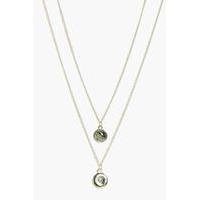 diamante coin necklace pack gold