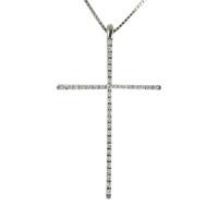 Diamond Necklace Fine Cross 18ct White Gold