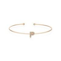 Dirty Ruby Rose Gold Crystal Letter P Bangle