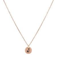 Dirty Ruby Rose Gold Letter J Necklace