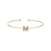 Dirty Ruby Rose Gold Crystal Letter M Bangle