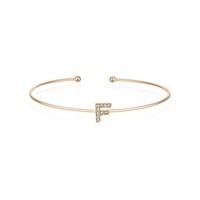 Dirty Ruby Rose Gold Crystal Letter F Bangle