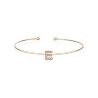 Dirty Ruby Rose Gold Crystal Letter E Bangle
