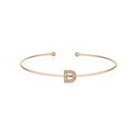 Dirty Ruby Rose Gold Crystal Letter D Bangle