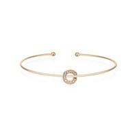 Dirty Ruby Rose Gold Crystal Letter C Bangle