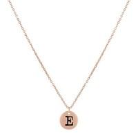 Dirty Ruby Rose Gold Letter E Necklace
