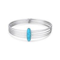 Dirty Ruby Turquoise Layered Bangle